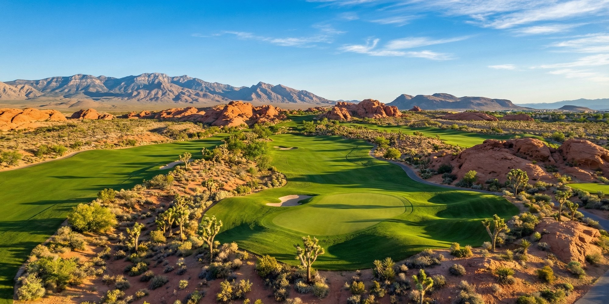 Championship fairways at Red Rock Country Club with Spring Mountains backdrop